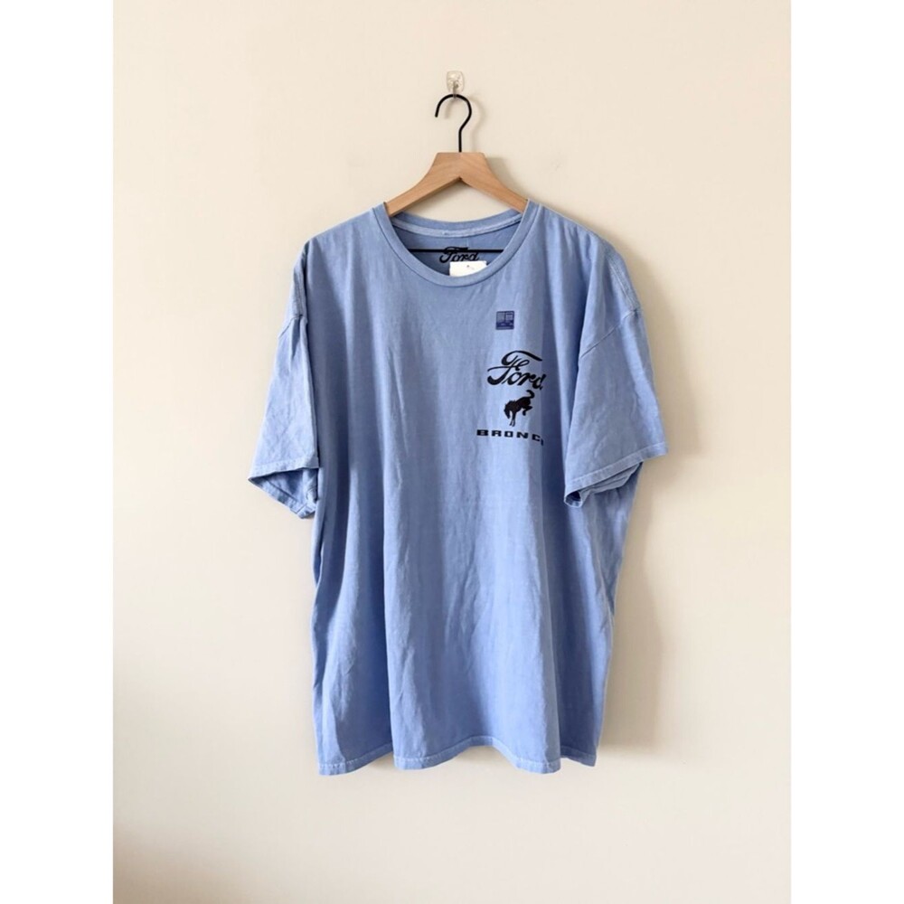 NWT Altar'd State Sky Blue Short Sleeve Tee Ford Back Graphic Size XL